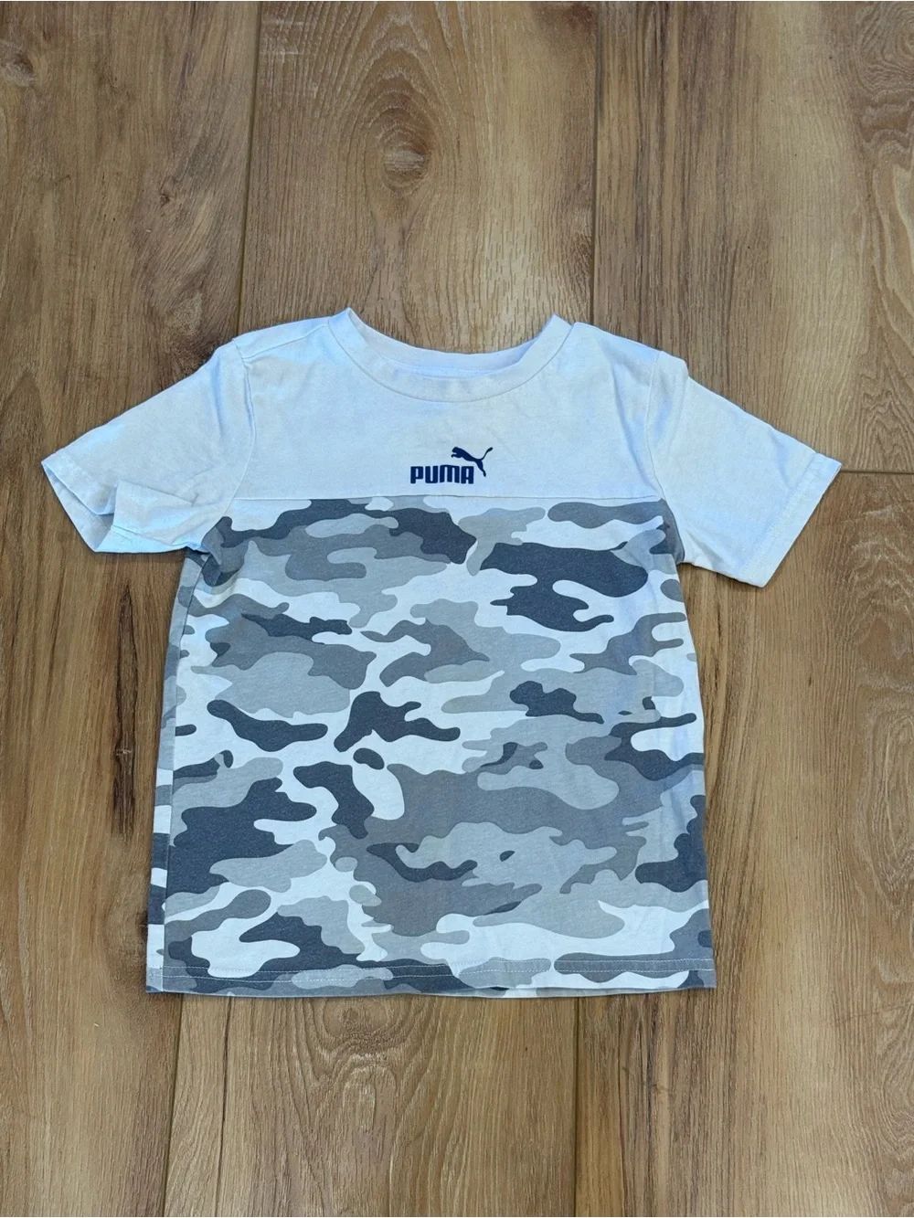 Puma White & Blue Camo Tee with Blue Joggers - Picture 2 of 7